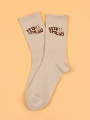 Slogan graphic socks