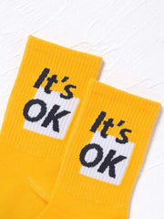 Slogan Graphic Socks