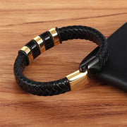 Men gold leather Bracelet