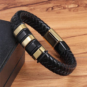 Men gold leather Bracelet